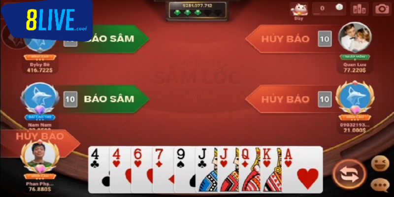 Sâm Lốc online tại 8live được yêu thích