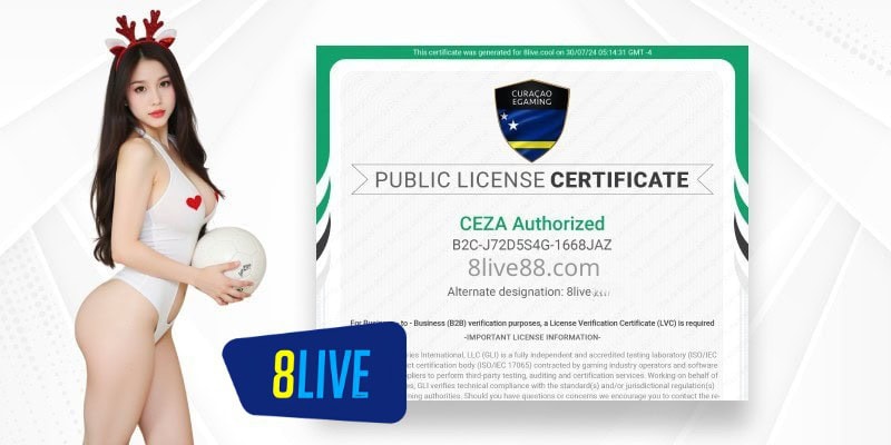 Giấy phép hoạt động nhà cái 8LIVE
